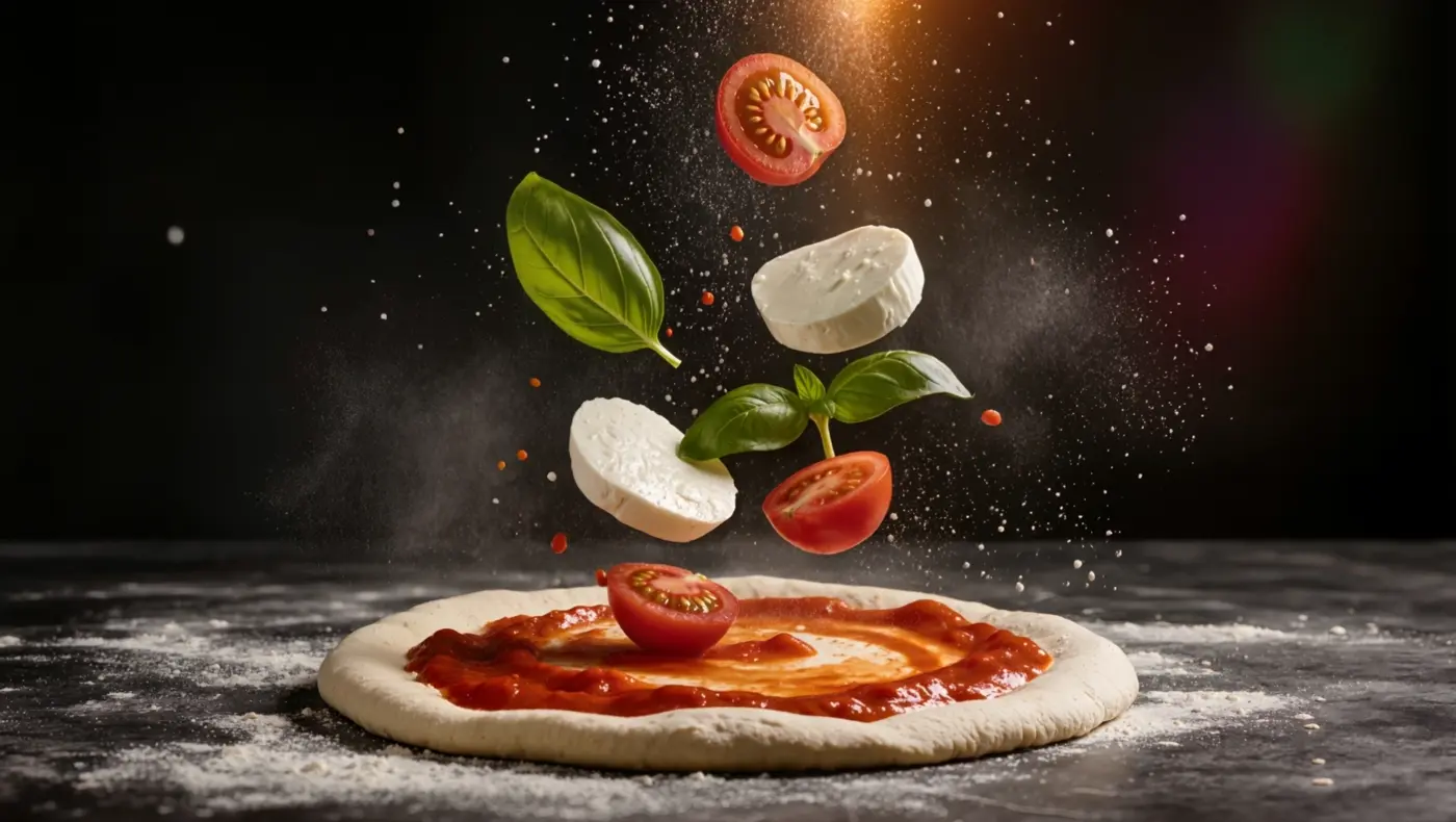 Fresh dough with San Marzano sauce