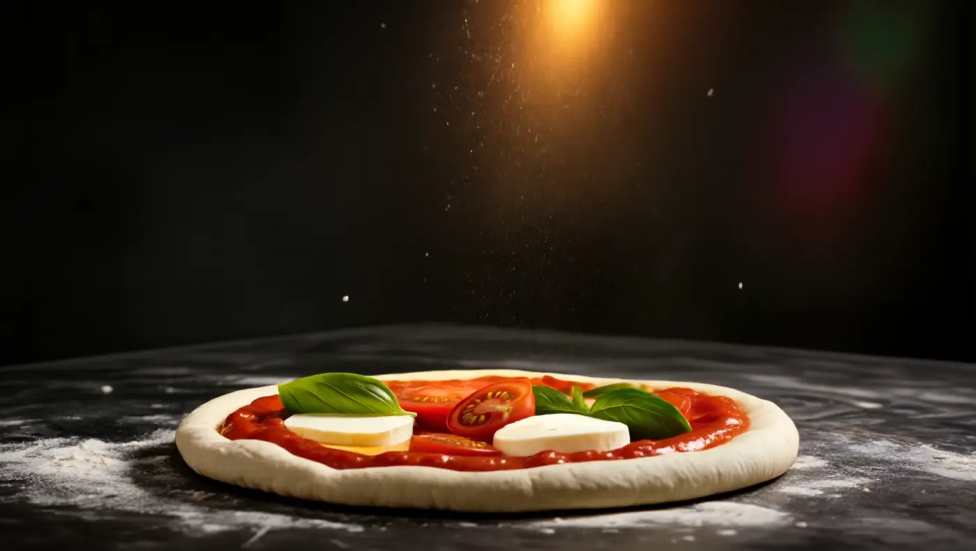 Assembled pizza ready for the oven